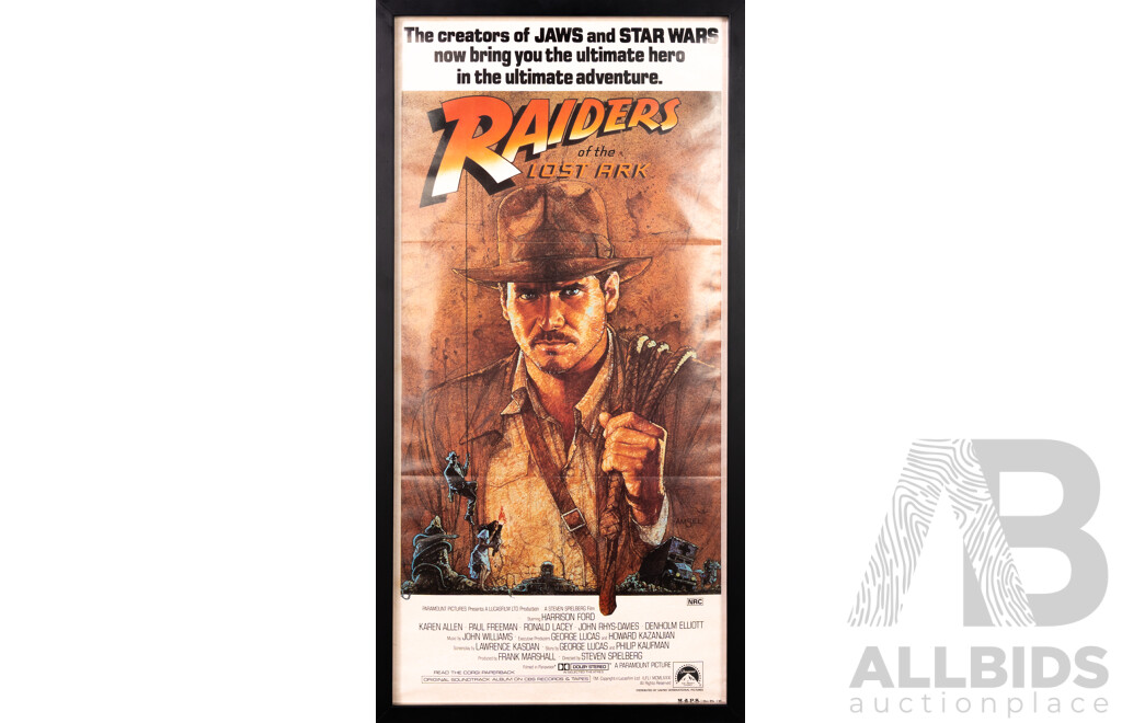 Framed Vintage Raider of the Lost Arc Day Bill Poster, 1981 (M.A.P.S. Lithographic Print)