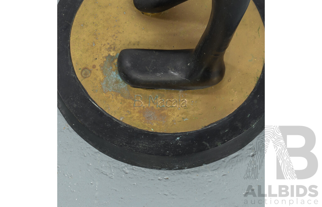Large Cast Metal African Female Water Carrier