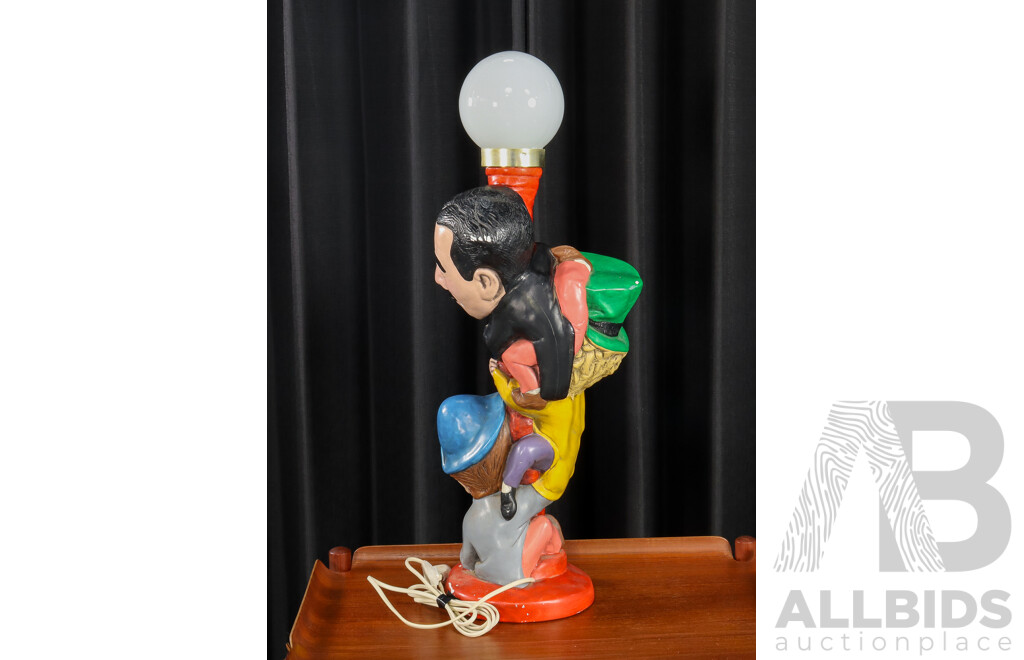 Hand Painted Ceramic Marx Brothers Table Lamp