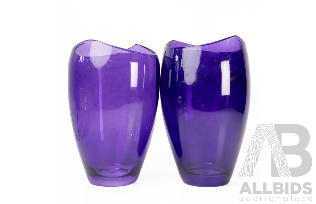 Pair of Matched Portuguese Glass Vases