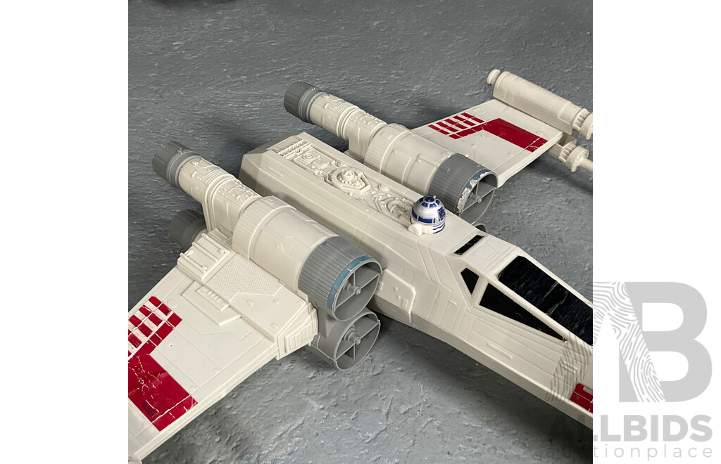 Pair of Large Star Wars Toys Including Hero Series X-wing Fighter and Darth Vader