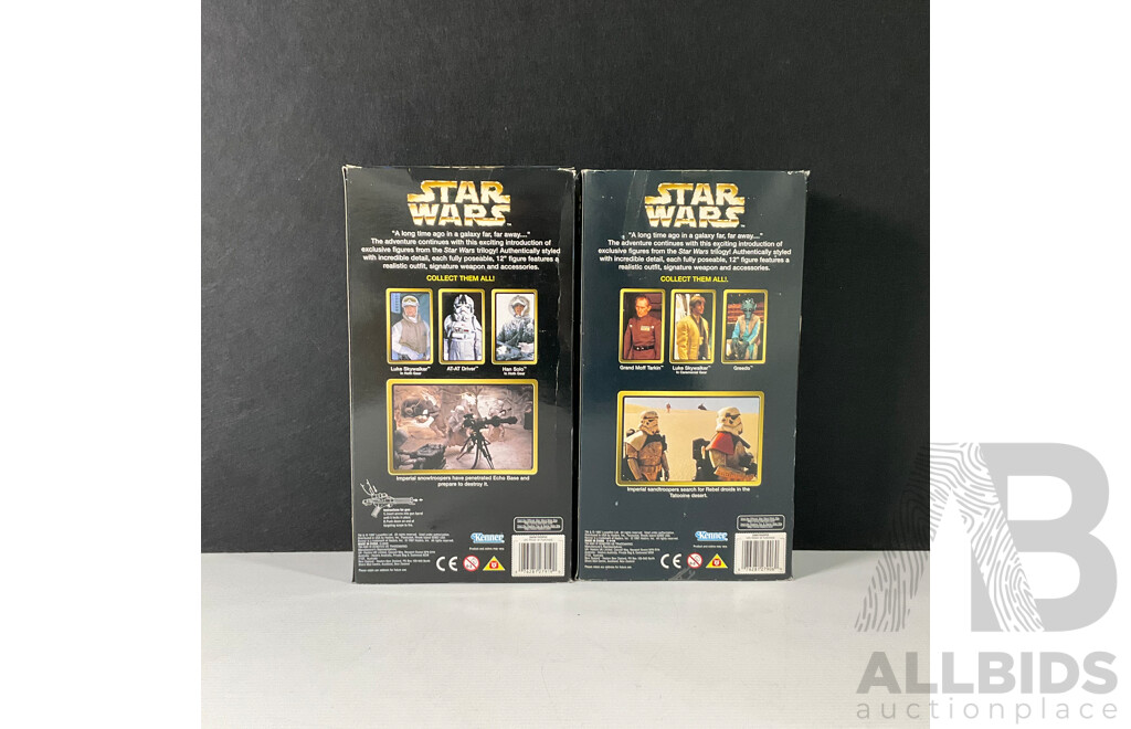 Pair of 1997 Star Wars Sand and Snow Trooper Figures in Original Packaging