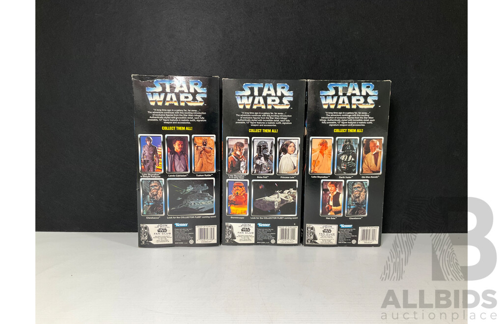 Collection of Three Collector Series 1996 Star Wars Figures in Original Packaging