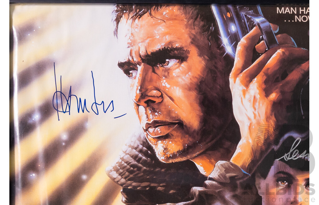 Framed Vintage Blade Runner Movie Poster with Signatures, 1982