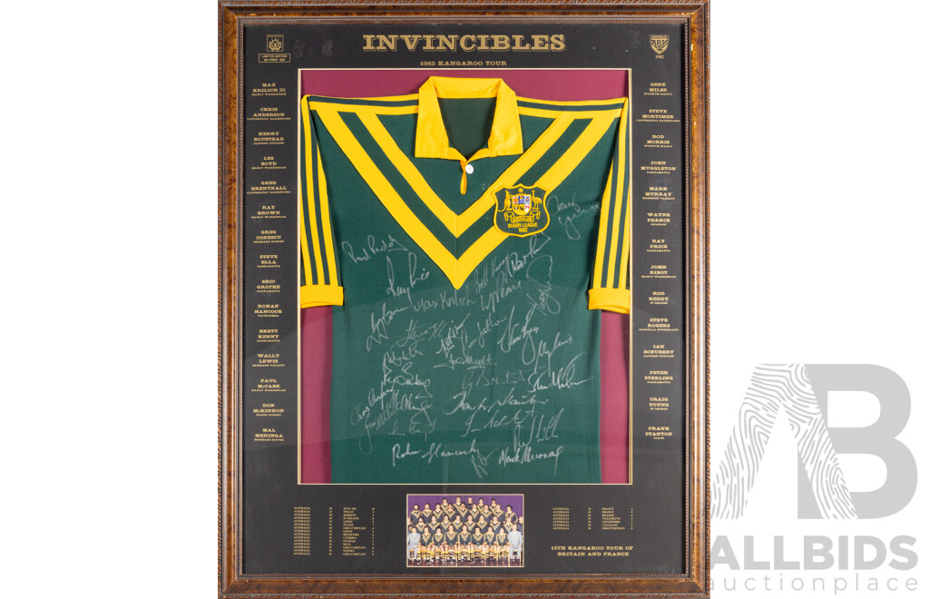 1982 ‘Invincibles’ Kangaroo Tour Signed Jersey - Lewis, Meninga & More (Ltd Ed 500)