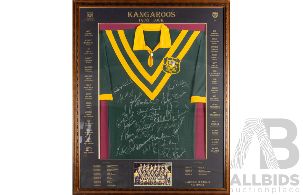 1978 Kangaroos Tour Multi-Signed Jersey (Limited Edition 64/500, COA)