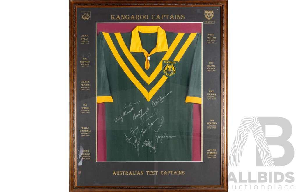 Framed Australian Kangaroo Test Captains Jersey