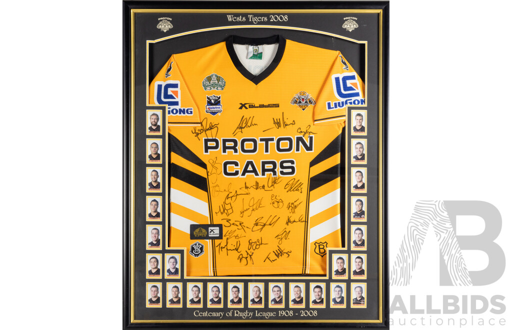 Framed West Tigers 2008 Team Jersey