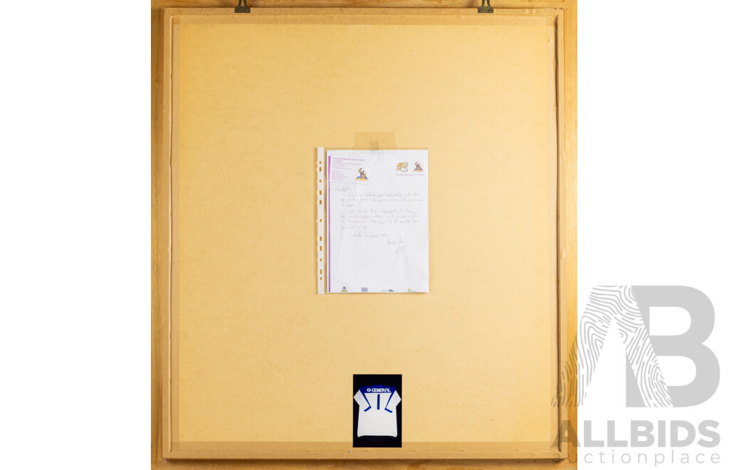 Framed Canterbury Bankstown Bulldogs Jersey Signed by Greg Brentnall, 1980