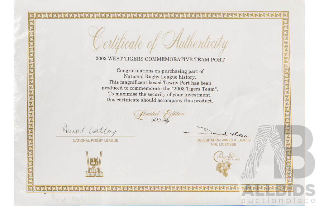 Collection of Eight West Tigers Themed Ports