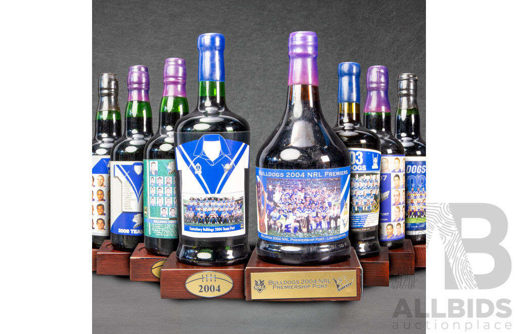 Collection of Eight Canterbury Bankstown Bulldogs Themed Ports