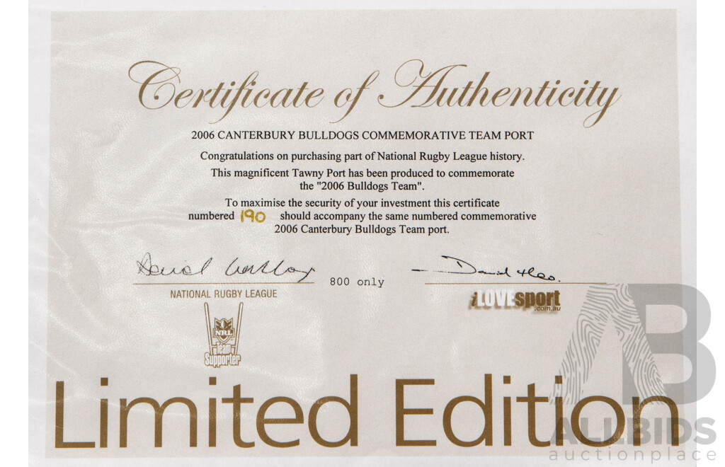 Collection of Eight Canterbury Bankstown Bulldogs Themed Ports