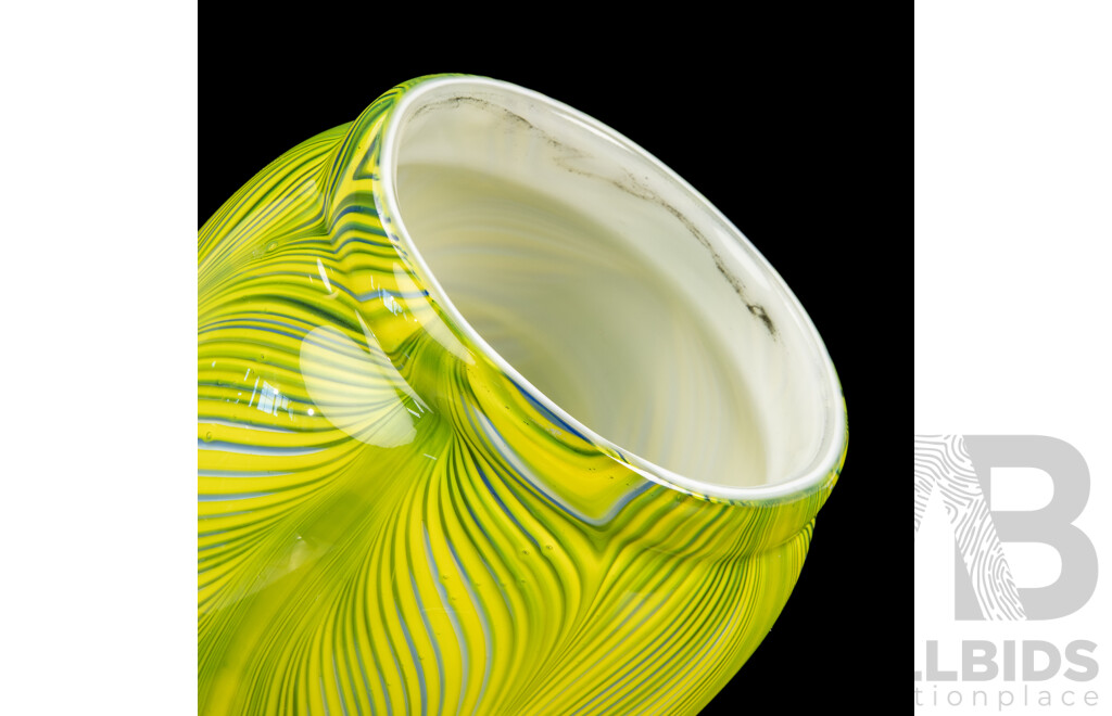 Large Cyan Design Glass Vase by Castellani