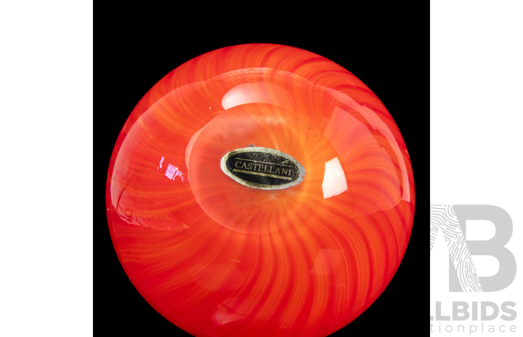 Large Poppy Red Glass Vase by Castellani