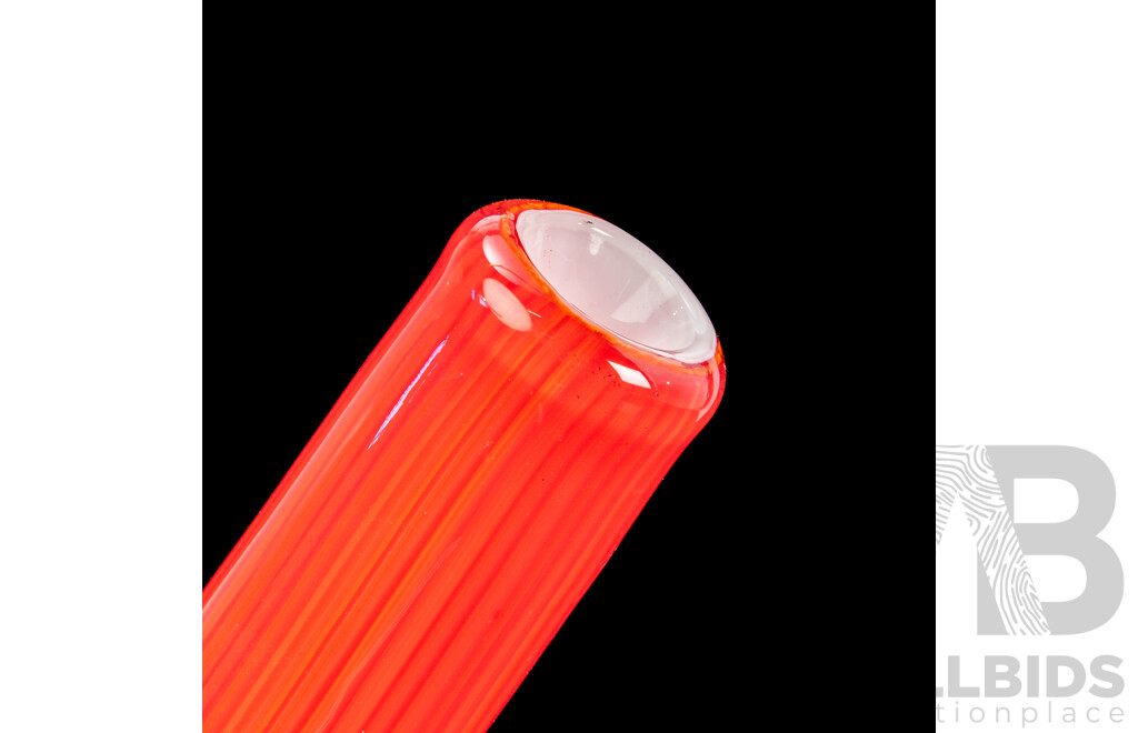 Large Poppy Red Glass Vase by Castellani