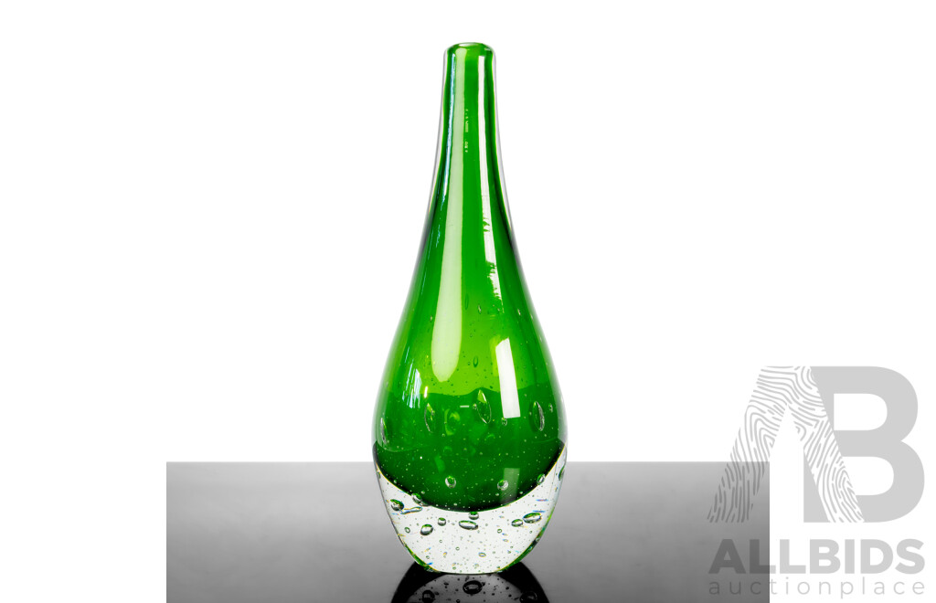 Large Green Glass Vase by Castellani
