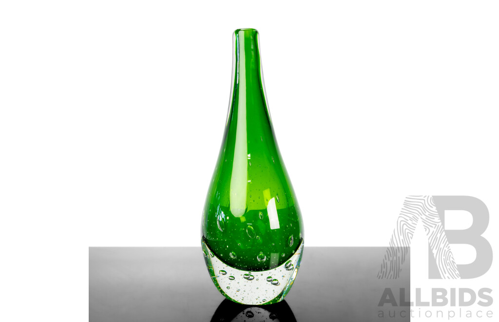 Large Green Glass Vase by Castellani