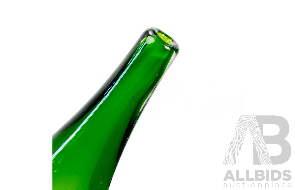 Large Green Glass Vase by Castellani