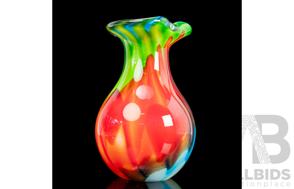 Large Multicoloured Glass Vase by Castellani