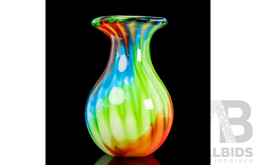 Large Multicoloured Glass Vase by Castellani