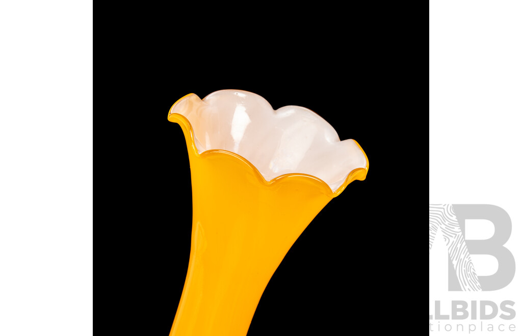 Pair of Brightly Coloured Glass Stem Vases