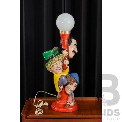 Hand Painted Ceramic Marx Brothers Table Lamp