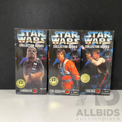 Collection of Three Collector Series 1996 Star Wars Figures in Original Packaging