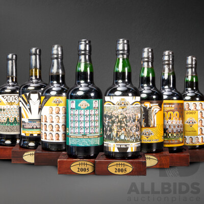 Collection of Eight West Tigers Themed Ports