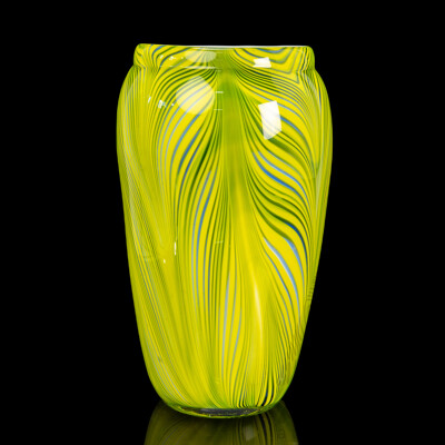 Large Cyan Design Glass Vase by Castellani