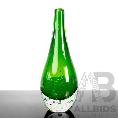 Large Green Glass Vase by Castellani