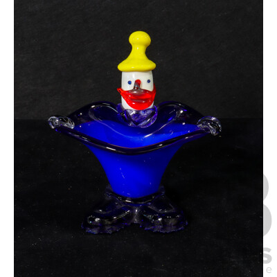 Murano Glass Blue Clown Dish