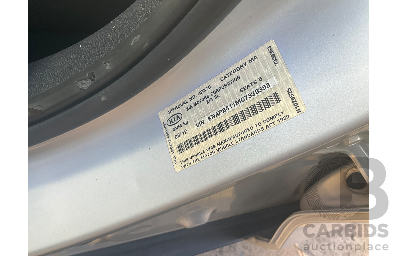 6/2012 Kia Sportage Si (fwd) SL MY12 4d Wagon Silver 2.0L