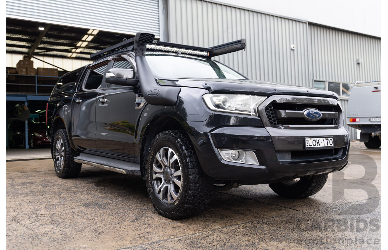 09/2015 Ford Ranger XLT 3.2 (4x4) 4x4 PX MKII Dual Cab Utility Black Turbo Diesel 3.2L