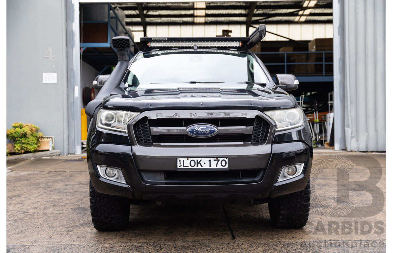 09/2015 Ford Ranger XLT 3.2 (4x4) 4x4 PX MKII Dual Cab Utility Black Turbo Diesel 3.2L
