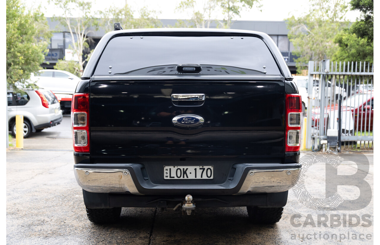 09/2015 Ford Ranger XLT 3.2 (4x4) 4x4 PX MKII Dual Cab Utility Black Turbo Diesel 3.2L