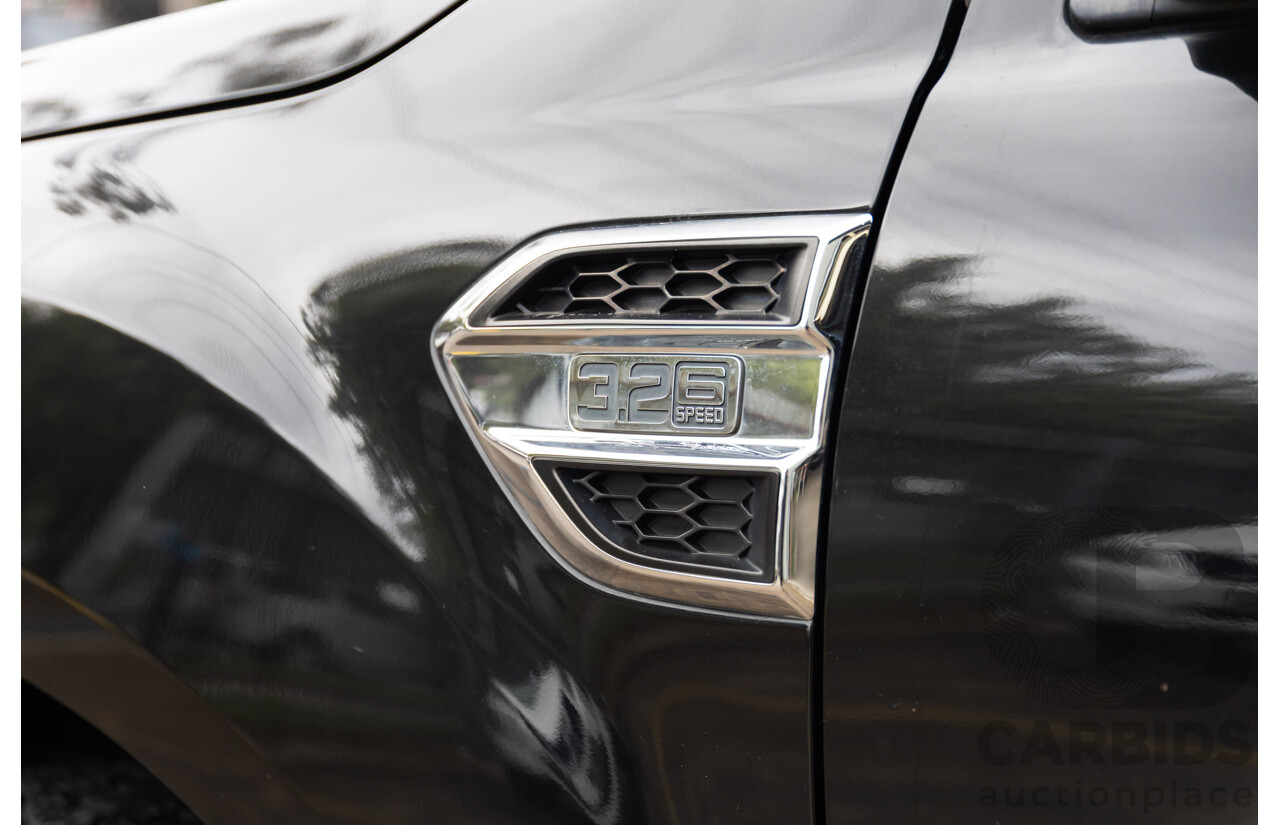 09/2015 Ford Ranger XLT 3.2 (4x4) 4x4 PX MKII Dual Cab Utility Black Turbo Diesel 3.2L