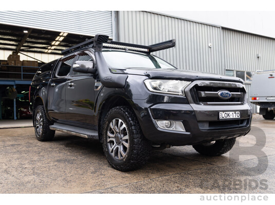 09/2015 Ford Ranger XLT 3.2 (4x4) 4x4 PX MKII Dual Cab Utility Black Turbo Diesel 3.2L