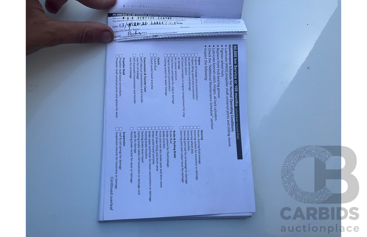 05/2017 Isuzu D-Max SX (4x2) RWD TF MY17 Crew Cab Utility White 3.0L