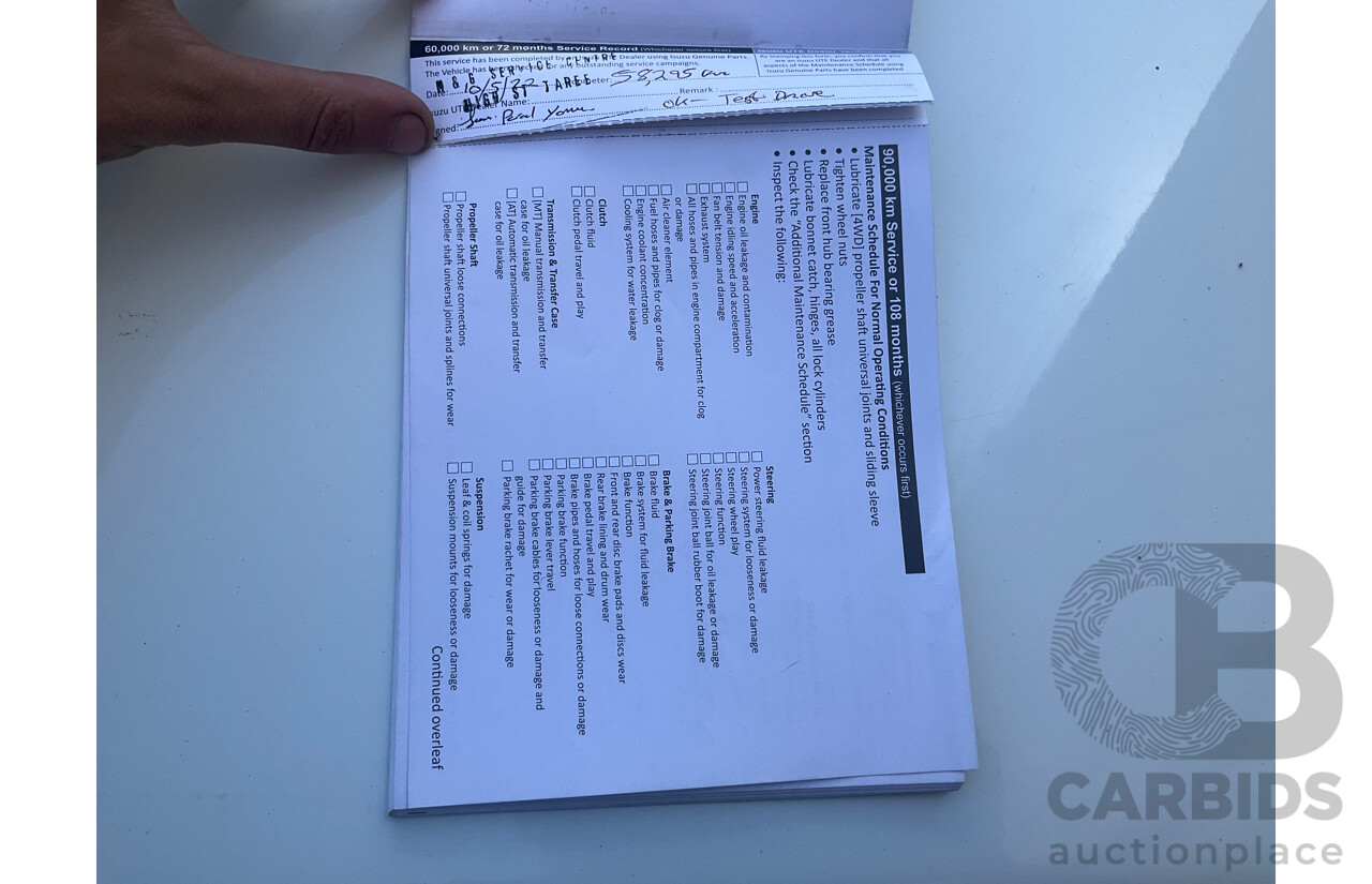 05/2017 Isuzu D-Max SX (4x2) RWD TF MY17 Crew Cab Utility White 3.0L