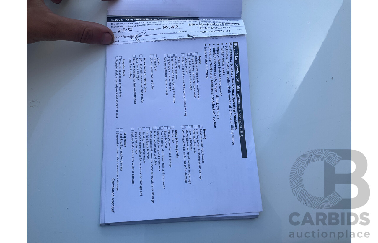 05/2017 Isuzu D-Max SX (4x2) RWD TF MY17 Crew Cab Utility White 3.0L