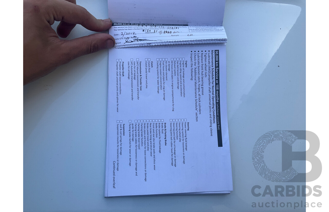 05/2017 Isuzu D-Max SX (4x2) RWD TF MY17 Crew Cab Utility White 3.0L