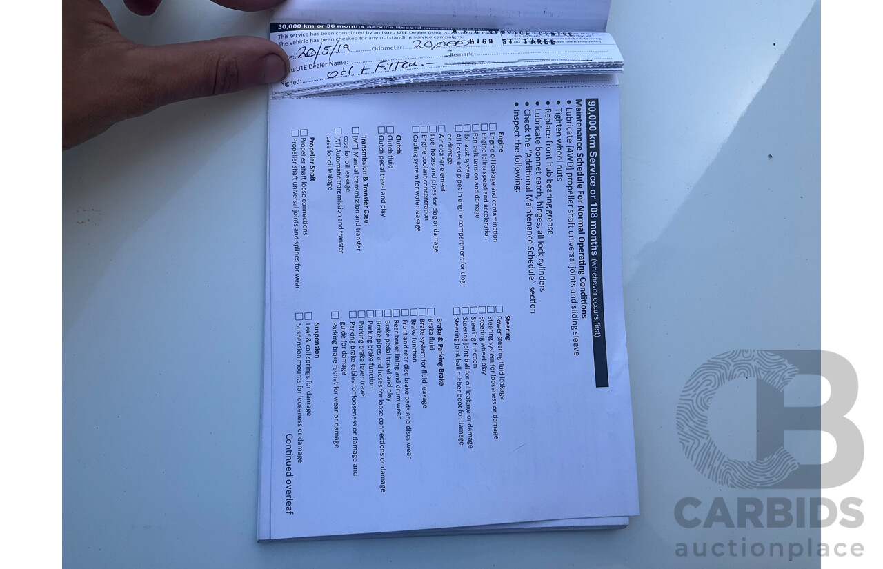 05/2017 Isuzu D-Max SX (4x2) RWD TF MY17 Crew Cab Utility White 3.0L