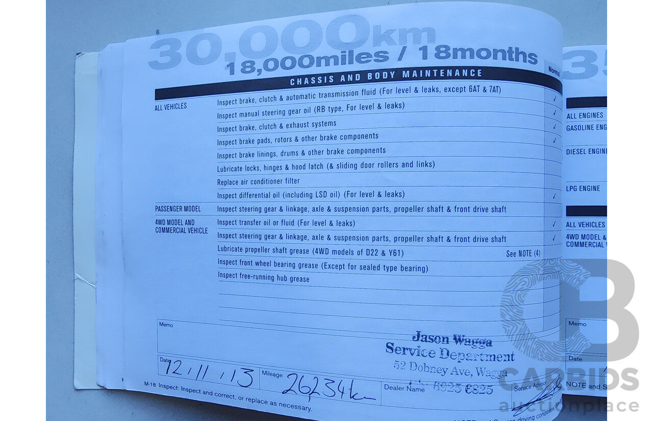 7/2012 Nissan Navara ST (4x4) D40 Dual Cab P/Up Blue 2.5L