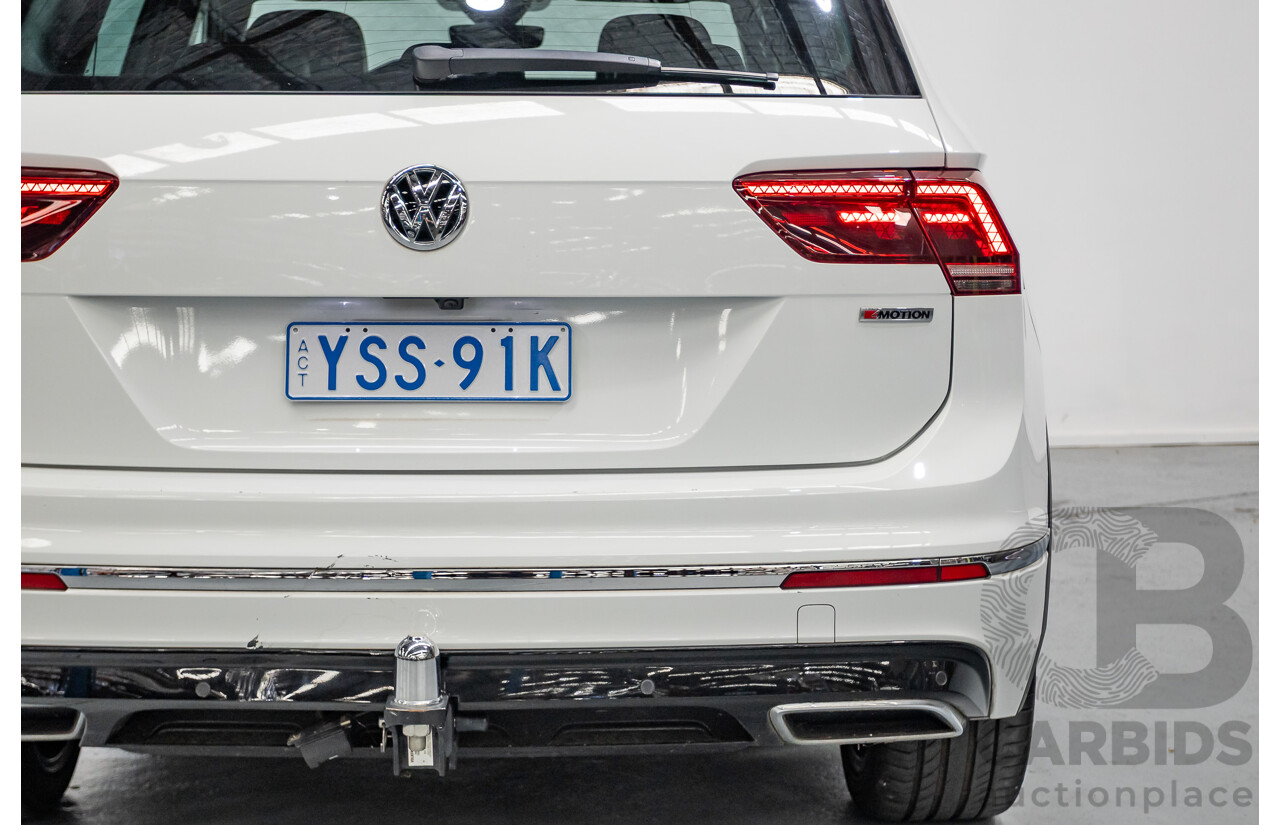 10/2019 Volkswagen Tiguan 132 TSI R-Line Edition (AWD) 5NA MY19 4D Wagon Pure White Turbo 2.0L