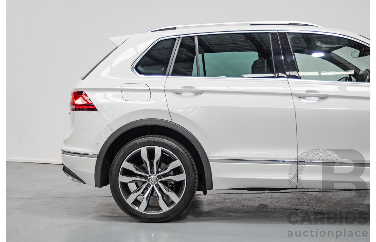 10/2019 Volkswagen Tiguan 132 TSI R-Line Edition (AWD) 5NA MY19 4D Wagon Pure White Turbo 2.0L