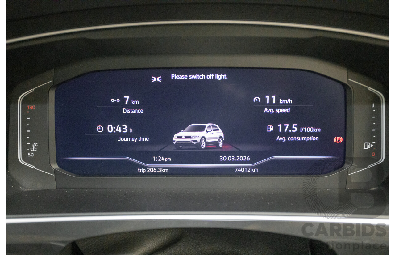 10/2019 Volkswagen Tiguan 132 TSI R-Line Edition (AWD) 5NA MY19 4D Wagon Pure White Turbo 2.0L