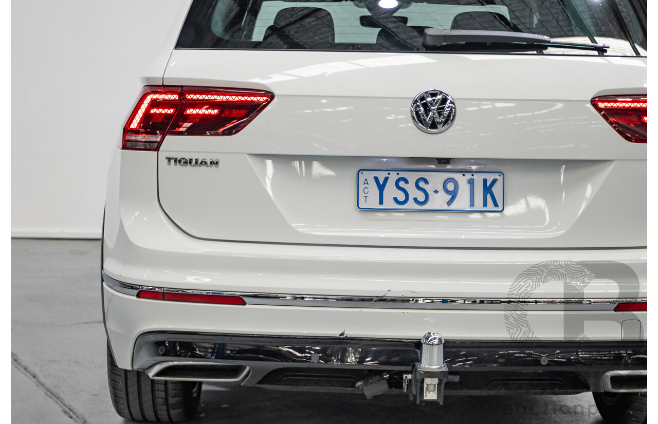 10/2019 Volkswagen Tiguan 132 TSI R-Line Edition (AWD) 5NA MY19 4D Wagon Pure White Turbo 2.0L