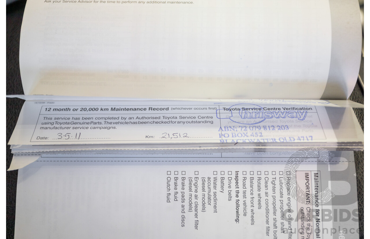 8/2010 Toyota Landcruiser Prado GX (4x4) KDJ150R 4d Wagon White 3.0L