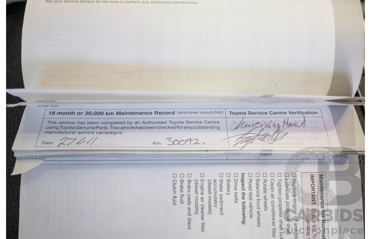 8/2010 Toyota Landcruiser Prado GX (4x4) KDJ150R 4d Wagon White 3.0L