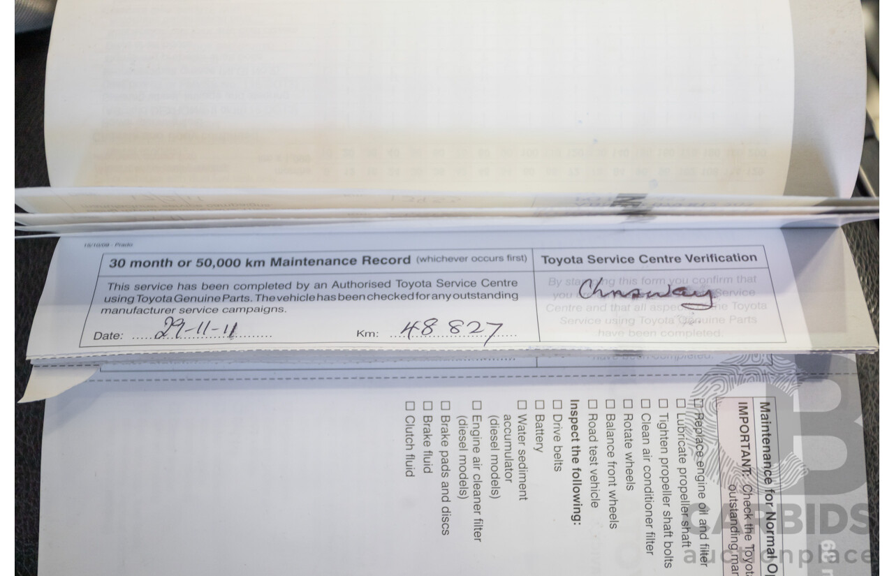 8/2010 Toyota Landcruiser Prado GX (4x4) KDJ150R 4d Wagon White 3.0L